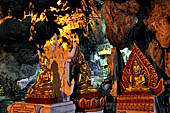 Inle Lake Myanmar. Pindaya, the famous Shwe Oo Min pagoda, a natural cave filled with thousands of gilded Buddha statues. 